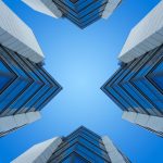 skyscrapers with a view of the blue sky